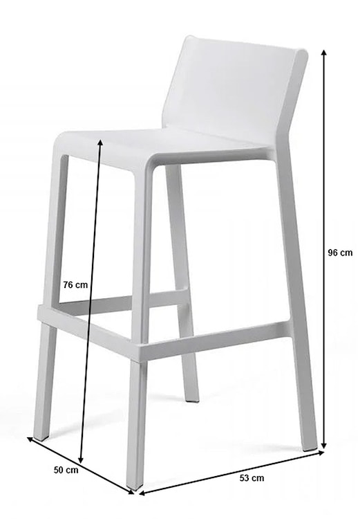 Krzesło barowe Trill Nardi z certyfikowanego tworzywa szare  - zdjęcie 2