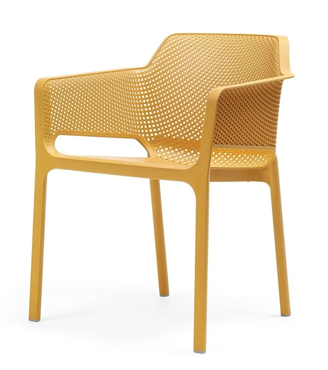 Krzesło ogrodowe Net Nardi z certyfikowanego tworzywa żółte