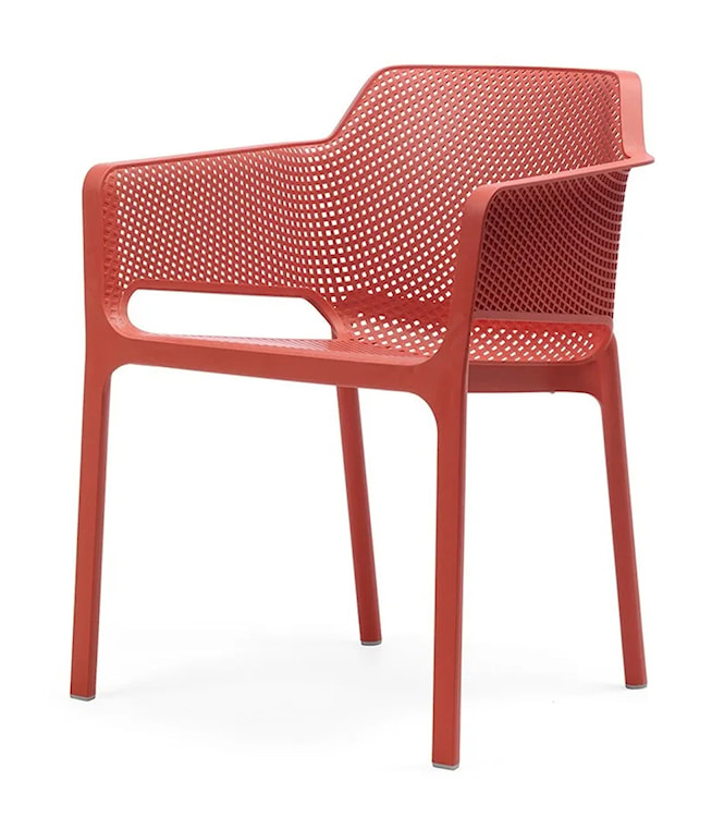 Krzesło ogrodowe Net Nardi z certyfikowanego tworzywa czerwone