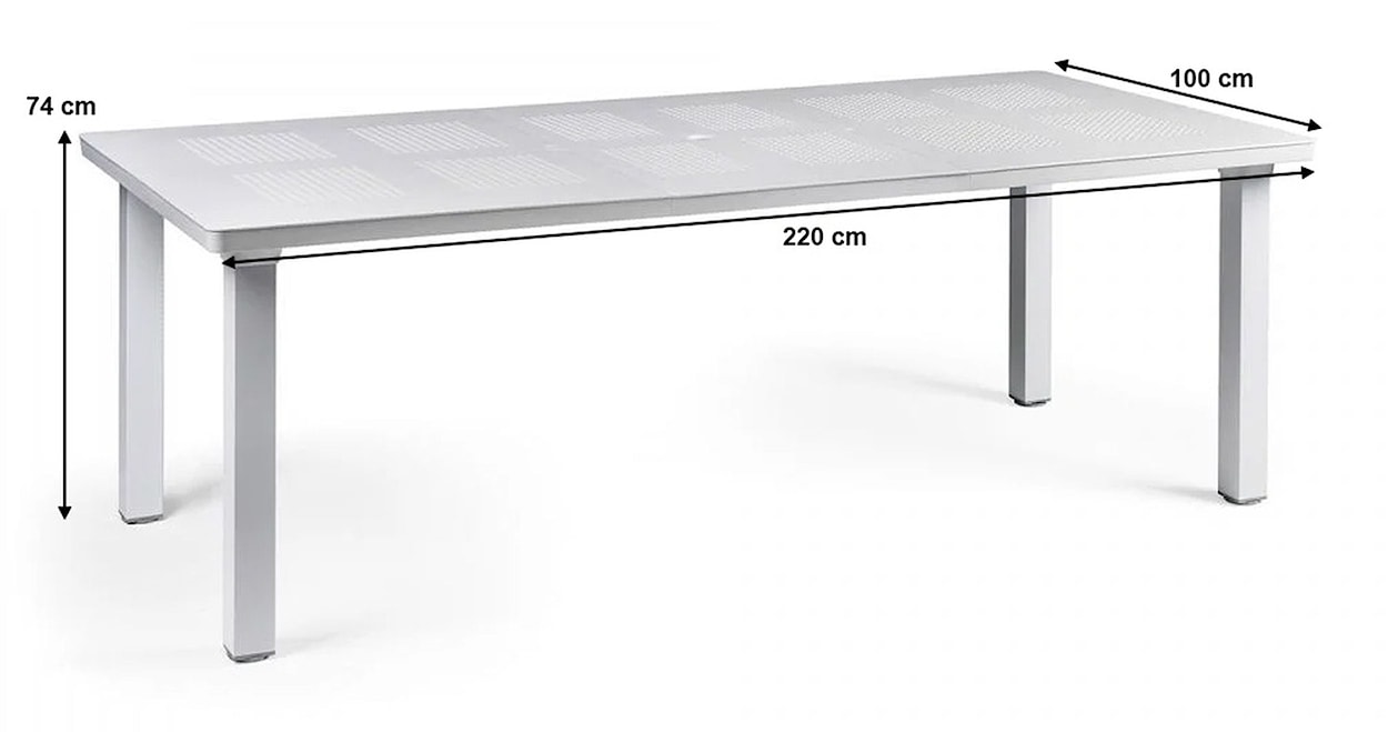 Rozkładany stół ogrodowy Levante Nardi 160-220x100 cm z certyfikowanego tworzywa antracytowy  - zdjęcie 5