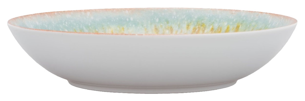 Talerz głęboki porcelanowy Roma 22 cm błękitno-żółty 