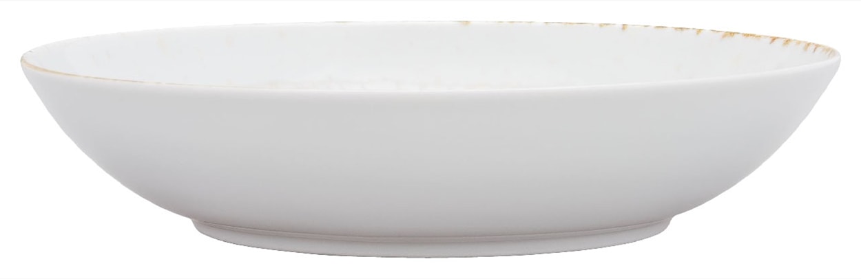 Talerz głęboki porcelanowy Roma 22 cm biało-brązowy 