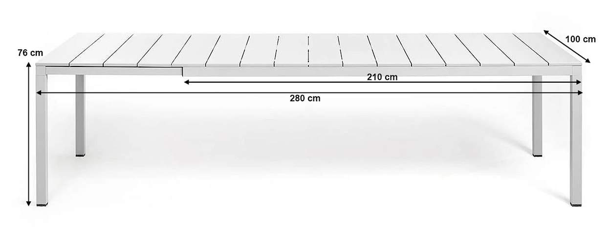 Rozkładany stół ogrodowy Rio Nardi 210-280x100 cm z certyfikowanego tworzywa brązowy  - zdjęcie 5