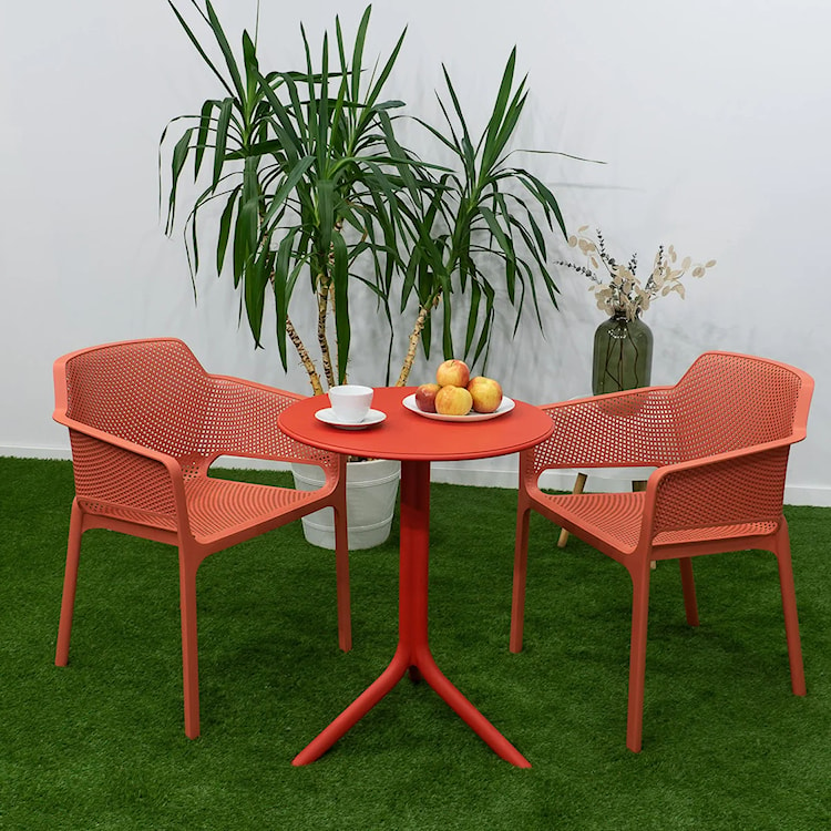 Okrągły stół ogrodowy Spritz Nardi 60 cm z certyfikowanego tworzywa czerwony  - zdjęcie 3
