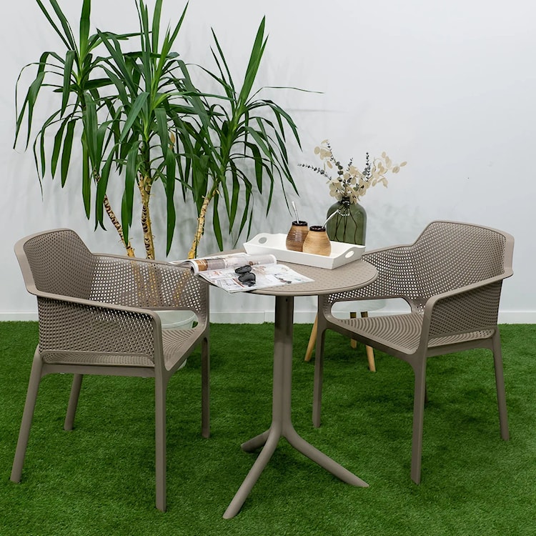 Okrągły stół ogrodowy Step Nardi 60 cm z certyfikowanego tworzywa brązowy  - zdjęcie 3