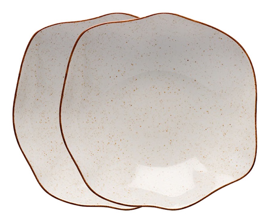 Zestaw 2 talerzy głębokich porcelanowych Stone Age 23 cm beżowy 