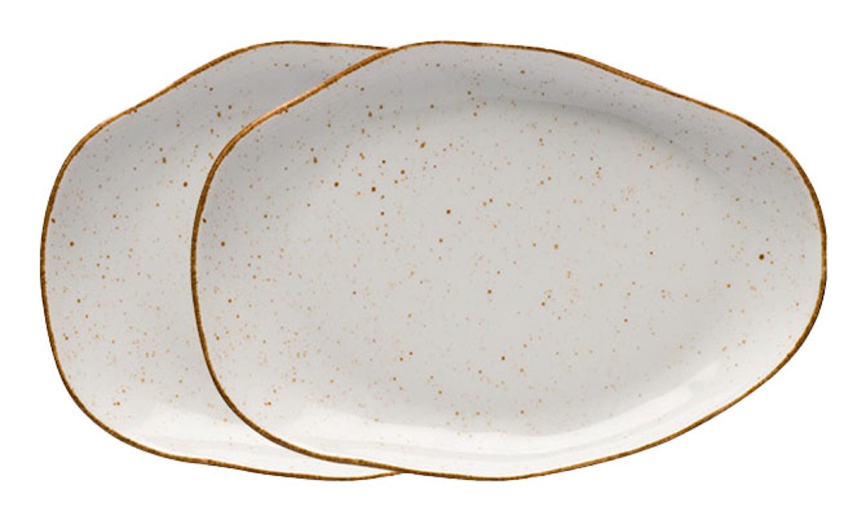 Zestaw 2 talerzy płytkich porcelanowych Stone Age 21 cm beżowy 