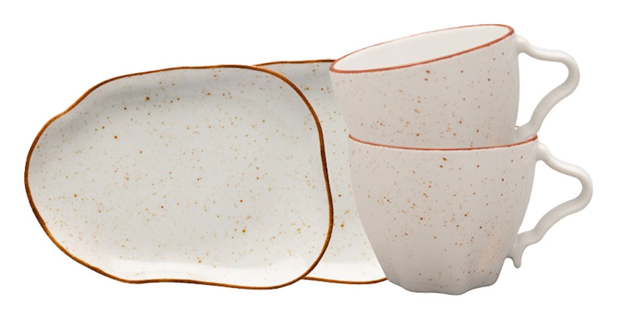Zestaw 2 filiżanek porcelanowych Stone Age 250 ml beżowy 