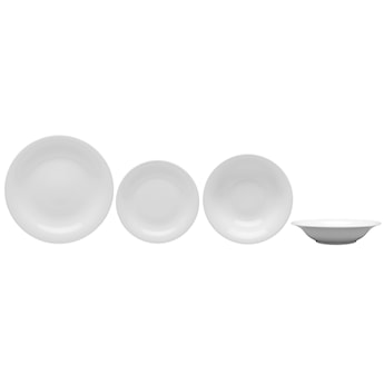 Zestaw talerzy porcelanowych dla 6 os. Tiago białe
