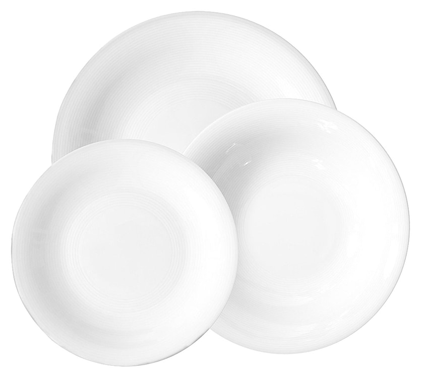 Zestaw talerzy porcelanowych dla 6 os. Tiago białe  - zdjęcie 6