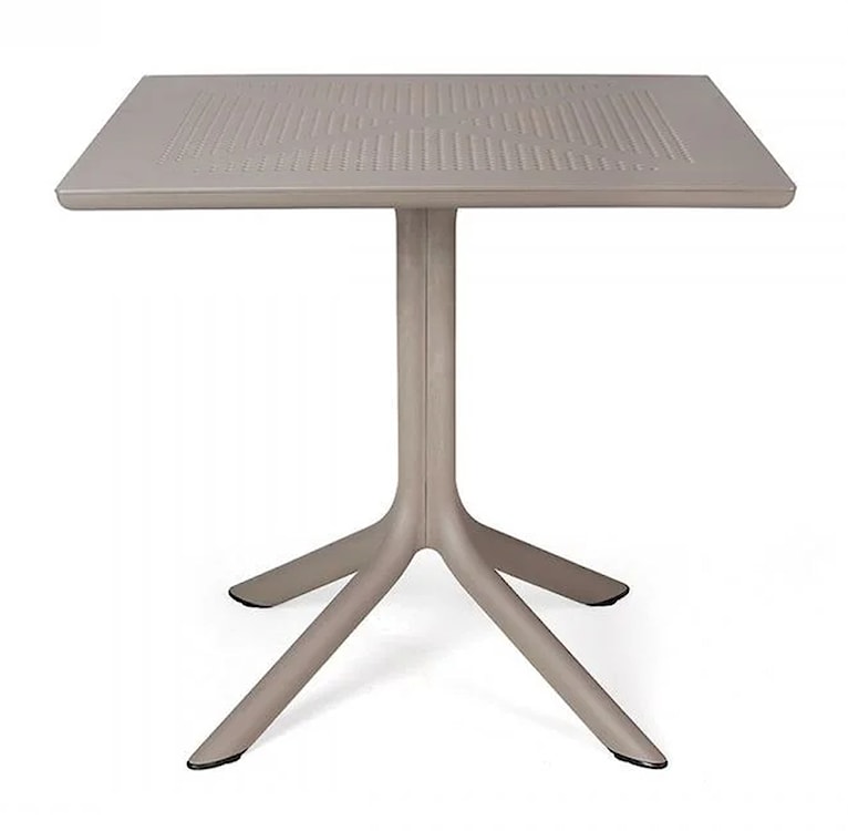 Zestaw ogrodowy stół kwadratowy Clip 80 cm i 4 krzesła Net Nardi z certyfikowanego tworzywa brązowy  - zdjęcie 3