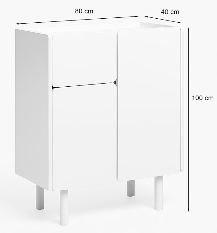 Komoda wysoka Cavella 100 cm biała  - zdjęcie 6