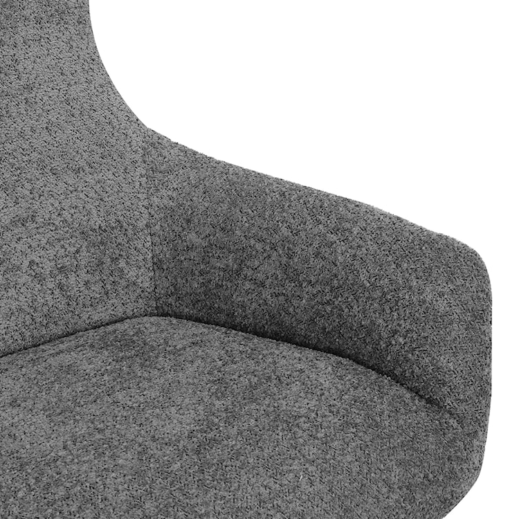 Fotel wypoczynkowy Suppet z podnóżkiem w tkaninie boucle ciepła szarość  - zdjęcie 6