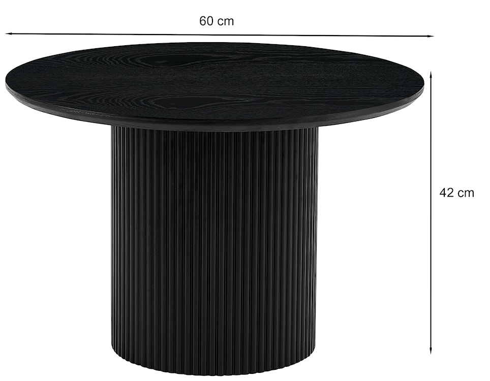 Stolik kawowy Tarnel okrągły średnica 60 cm fornir czarny jesion  - zdjęcie 5