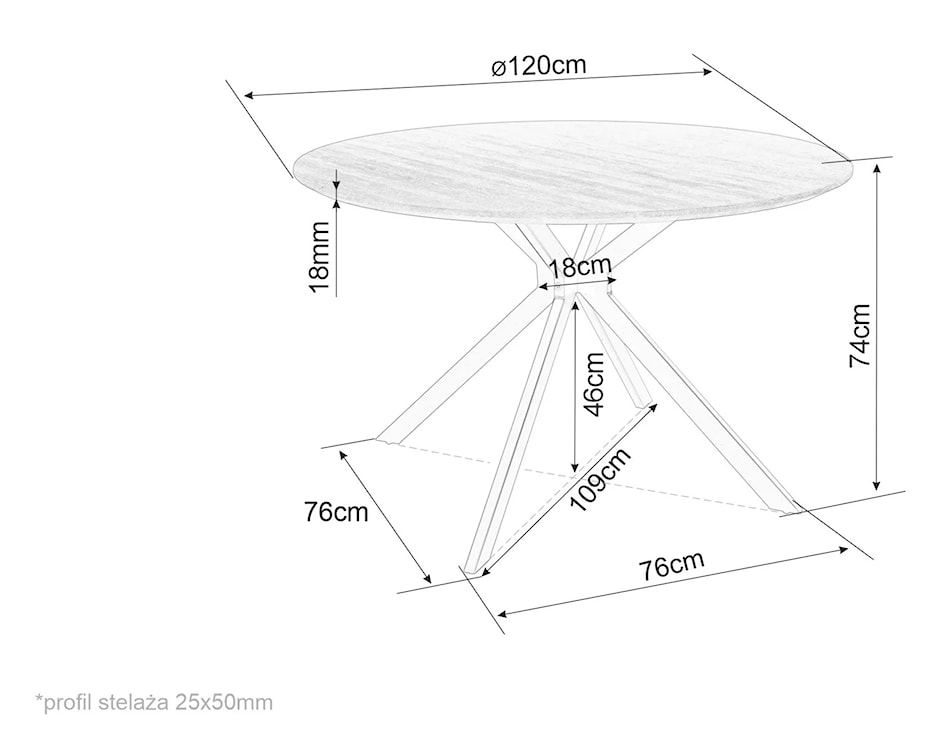 Stół do jadalni Aster okrągły średnica 120 cm dąb  - zdjęcie 5