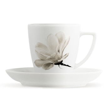 Filiżanka porcelanowa ze spodkiem Magnolia 200 ml biała
