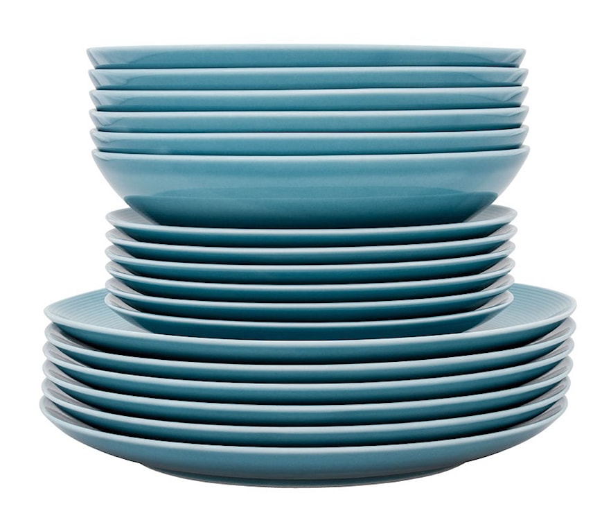Zestaw talerzy porcelanowych dla 6 os. Boss turkusowy  - zdjęcie 6