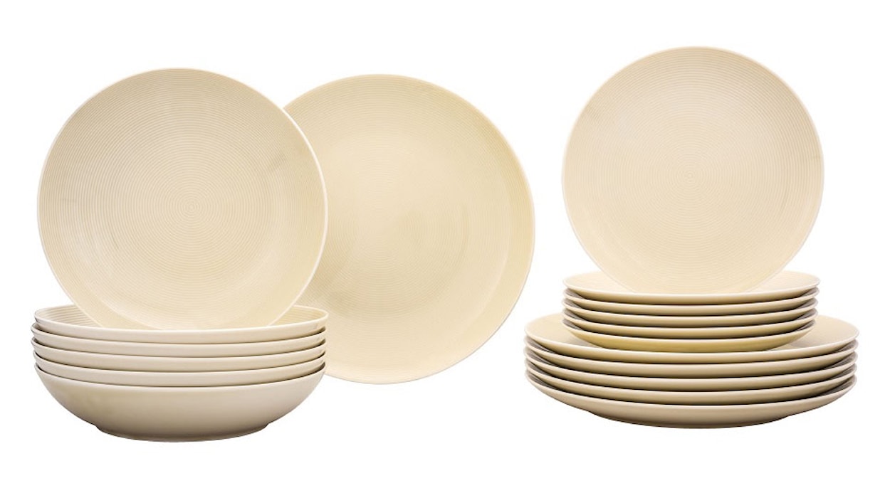 Zestaw talerzy porcelanowych dla 6 os. Boss kremowy 