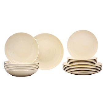 Zestaw talerzy porcelanowych dla 6 os. Boss kremowy