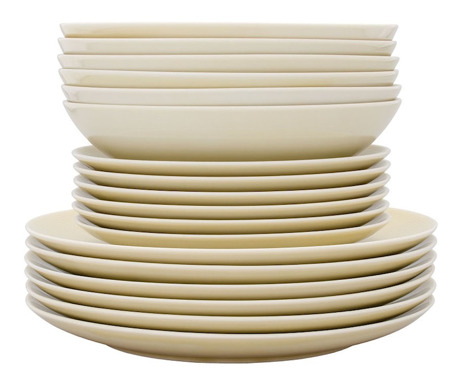 Zestaw talerzy porcelanowych dla 6 os. Boss kremowy  - zdjęcie 6