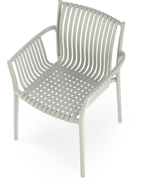 Krzesło z tworzywa Tatory z podłokietnikami jasnoszare  - zdjęcie 5