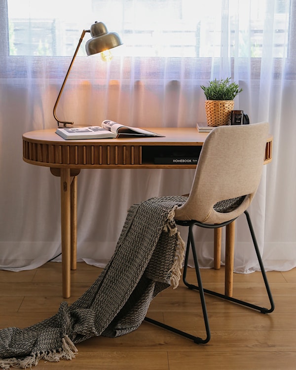 Biurko Yoffers 120x60 cm lamele dąb naturalny  - zdjęcie 9