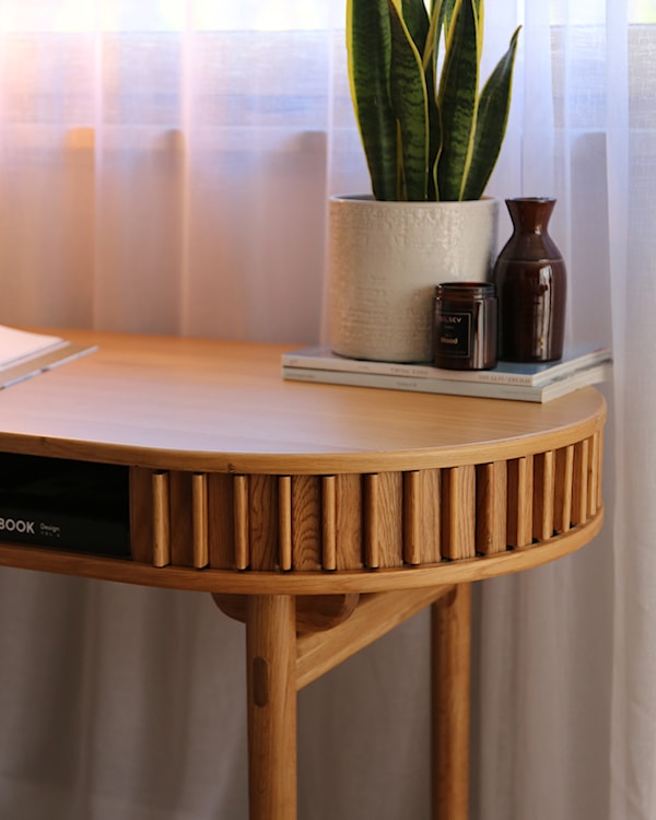 Biurko Yoffers 120x60 cm lamele dąb naturalny  - zdjęcie 14