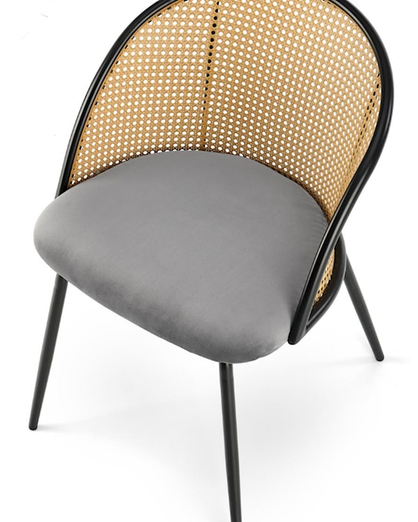 Krzesło z tworzywa Inaches technoratan/ szary velvet  - zdjęcie 3