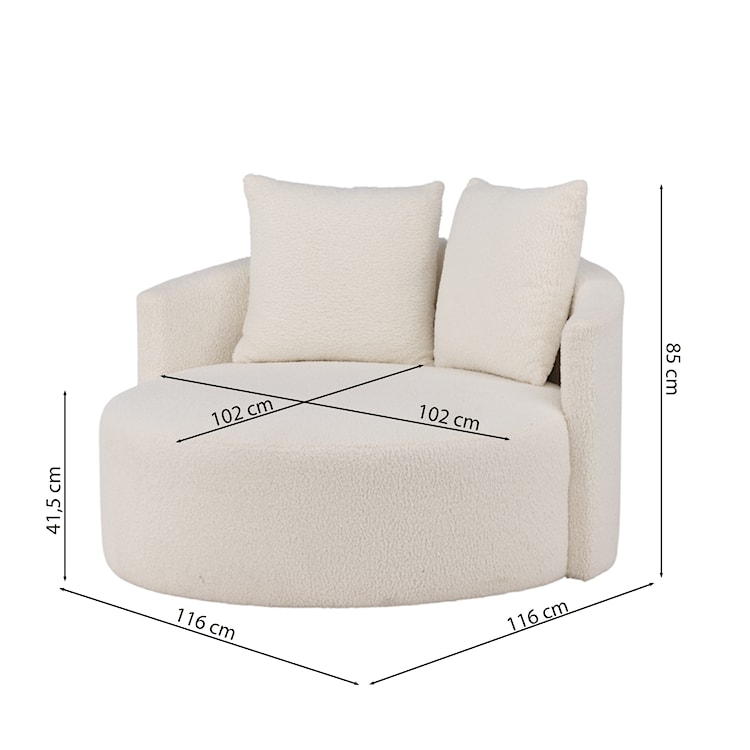 Sofa dwuosobowa Suppine biała w tkaninie boucle  - zdjęcie 9