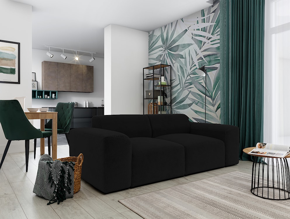 Sofa dwuosobowa Terrafino czarna w tkaninie hydrofobowej  - zdjęcie 2