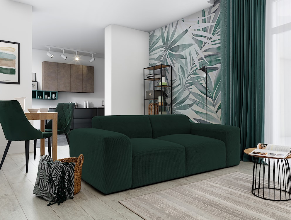 Sofa dwuosobowa Terrafino zielona w tkaninie hydrofobowej  - zdjęcie 2