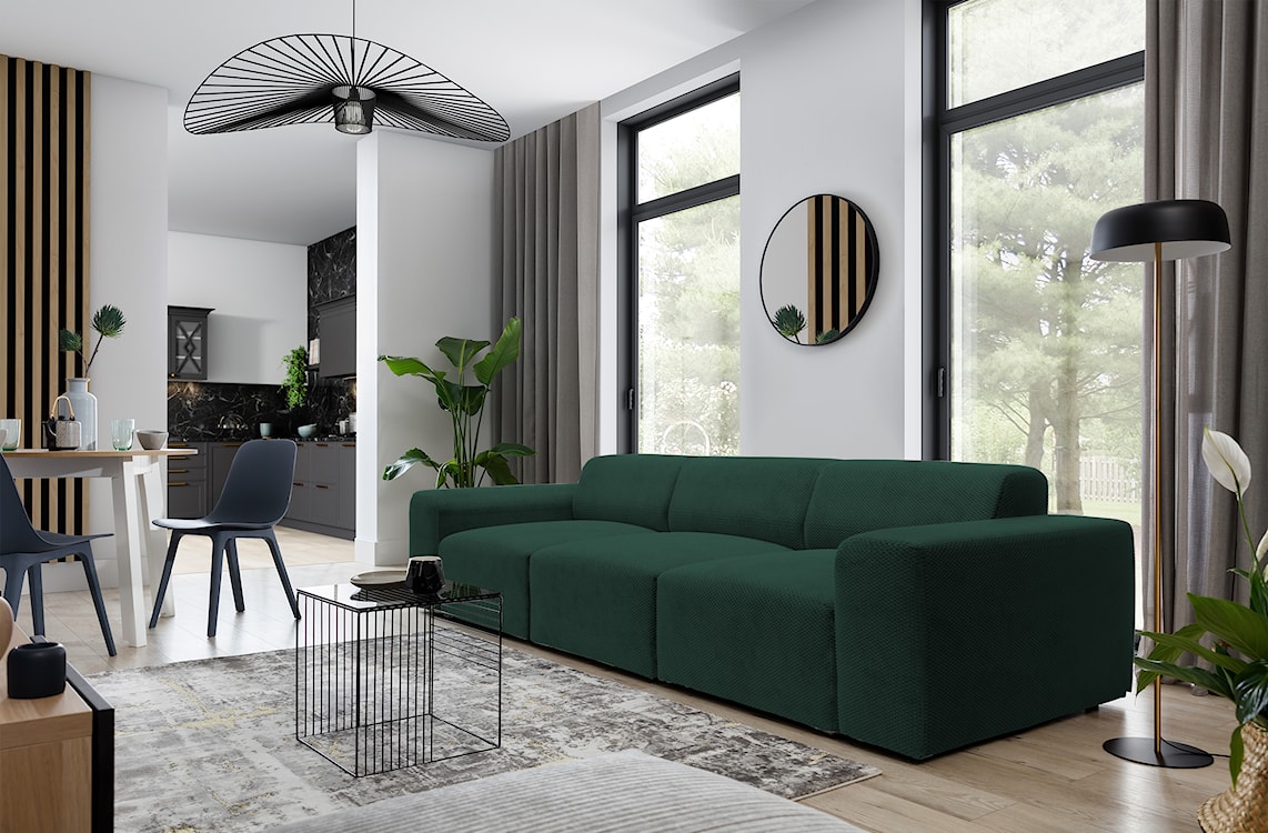 Sofa trzyosobowa Terrafino zielona w tkaninie hydrofobowej  - zdjęcie 2