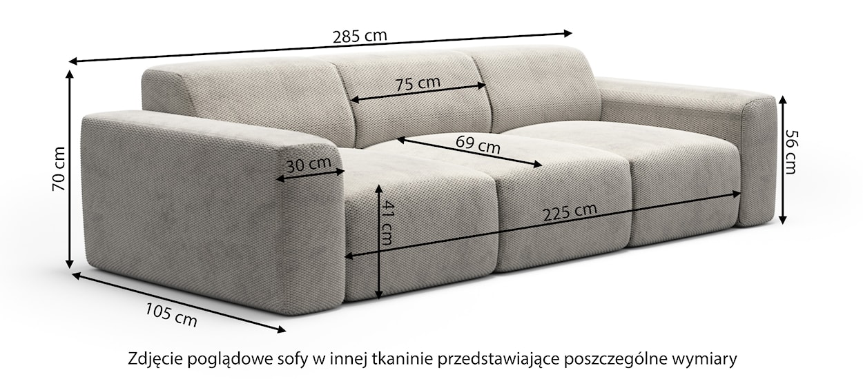 Sofa trzyosobowa Terrafino czarna w tkaninie hydrofobowej  - zdjęcie 3