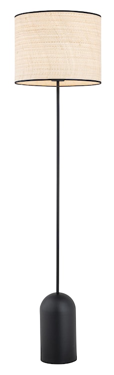 Lampa podłogowa Zingic 144 cm czarna z rattanowym abażurem  - zdjęcie 4