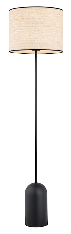 Lampa podłogowa Zingic 144 cm czarna z rattanowym abażurem  - zdjęcie 4