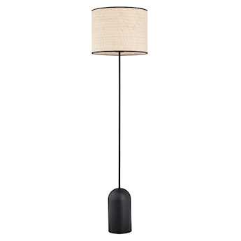 Lampa podłogowa Zingic 144 cm czarna z rattanowym abażurem
