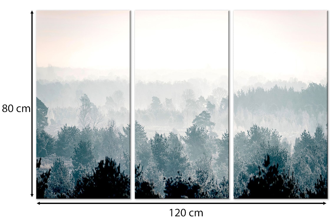 Obraz Zimowy las trzyczęściowy 120x80 cm  - zdjęcie 4