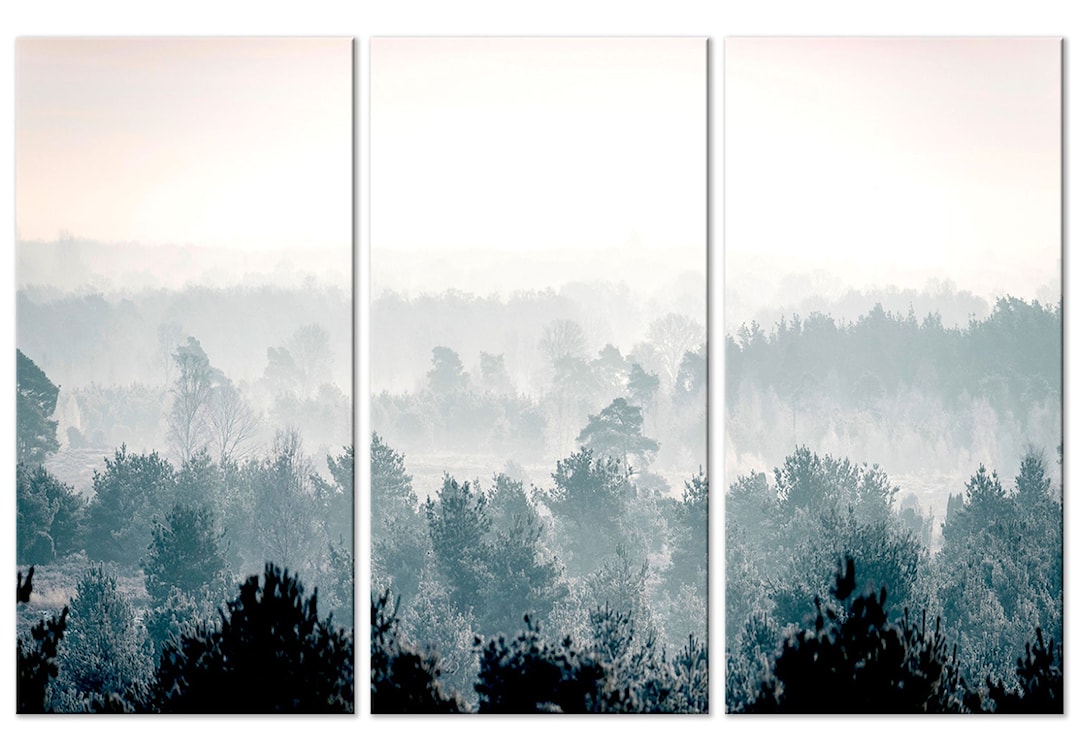 Obraz Zimowy las trzyczęściowy 90x60 cm