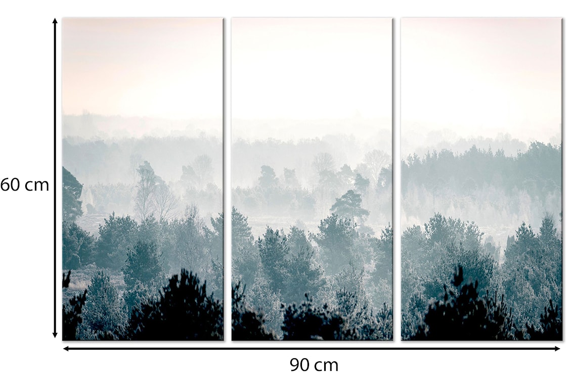Obraz Zimowy las trzyczęściowy 90x60 cm  - zdjęcie 3