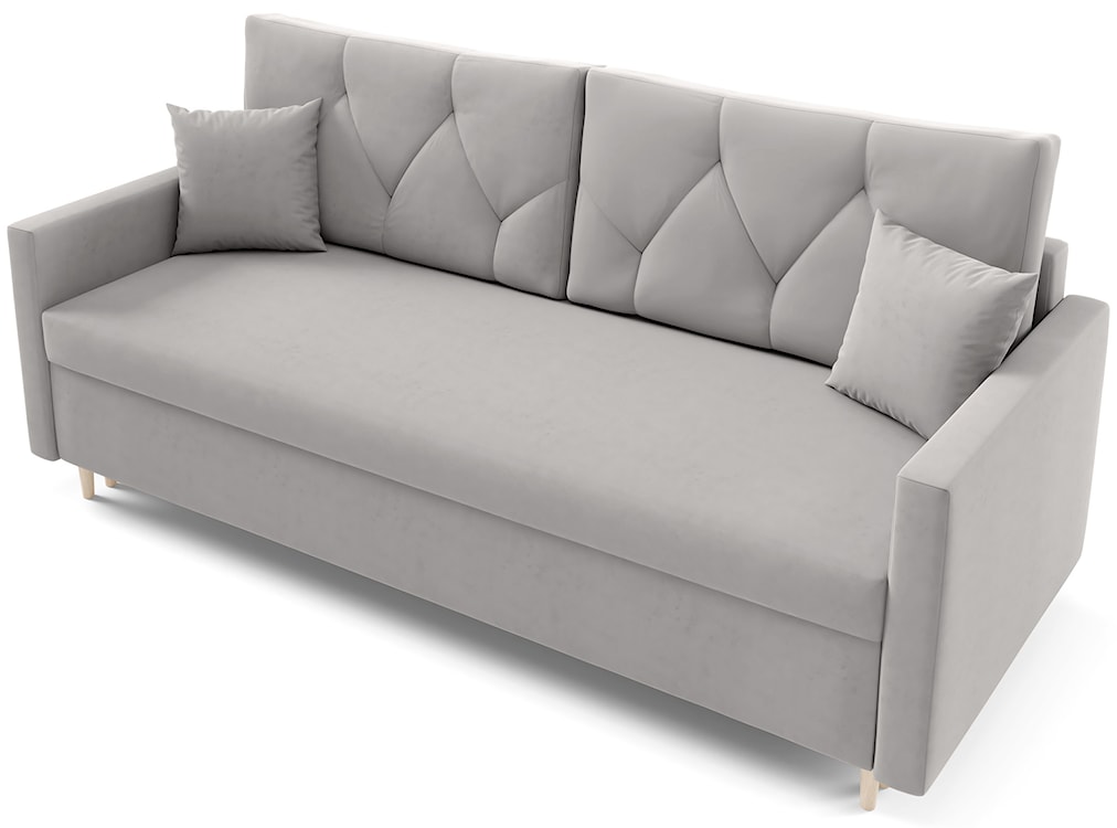 Kanapa rozkładana Zorra z pojemnikiem na pościel szarobeżowa welur  - zdjęcie 6