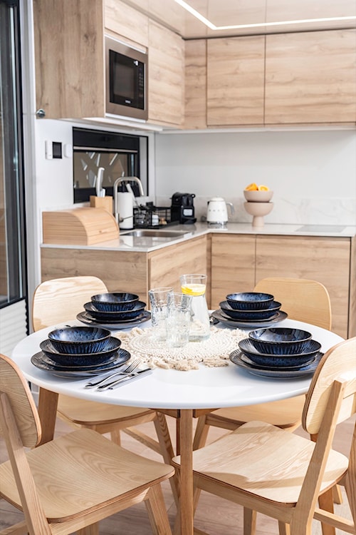 Zestaw talerzy dla 4 os. Cosmos ceramiczny niebieski  - zdjęcie 10