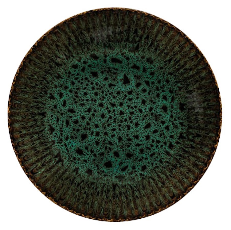 Zestaw talerzy dla 4 os. Jade ceramiczny ciemnozielony  - zdjęcie 3