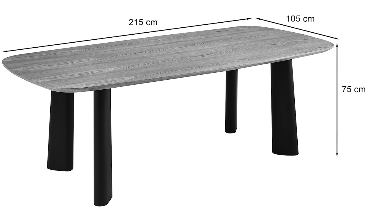 Stół do jadalni Viciate 215x105 cm fornir orzech  - zdjęcie 6