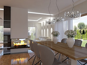 Projekt wnętrz Szczecin - Duża biała jadalnia jako osobne pomieszczenie, styl nowoczesny - zdjęcie od DORA-design Projektowanie wnętrz Szczecin