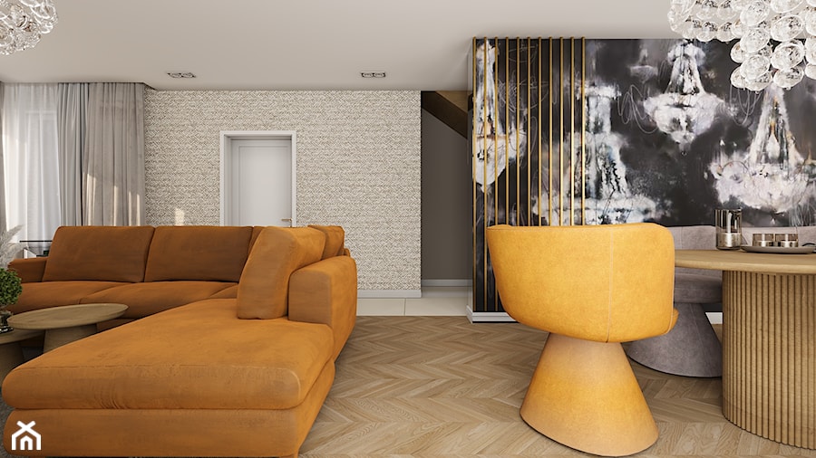 Dom 200m2 okolice Radomia - Salon, styl nowoczesny - zdjęcie od Adach Design Studio wnętrz Magdalena Adach