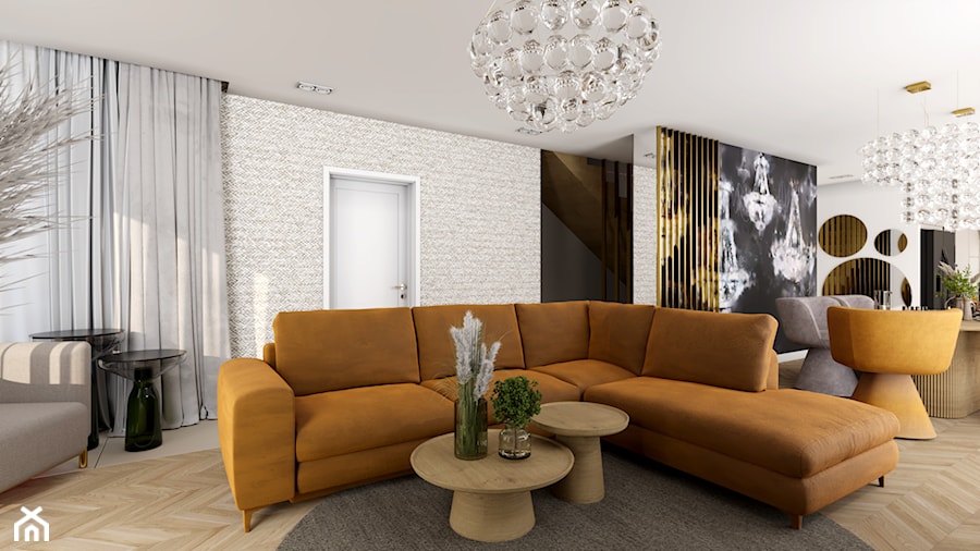 Dom 200m2 okolice Radomia - Salon, styl nowoczesny - zdjęcie od Adach Design Studio wnętrz Magdalena Adach
