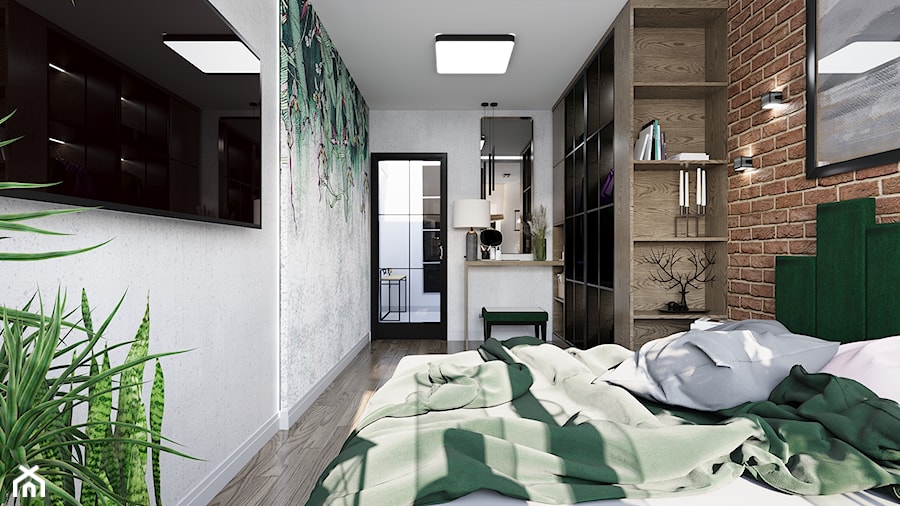 Mieszkanie 85 m2 - Sypialnia, styl industrialny - zdjęcie od Adach Design Studio wnętrz Magdalena Adach