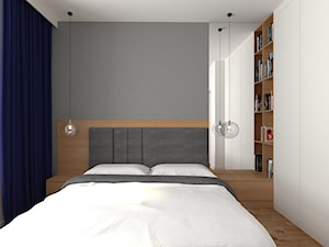 mieszkanie grodzisk mazowiecki 80 m2 - Mała szara sypialnia, styl nowoczesny - zdjęcie od noobo studio