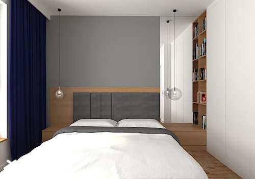 mieszkanie grodzisk mazowiecki 80 m2 - Mała szara sypialnia, styl nowoczesny - zdjęcie od noobo studio
