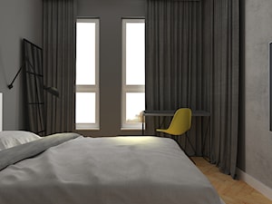 mieszkanie grodzisk mazowiecki - Średnia biała czarna szara sypialnia, styl skandynawski - zdjęcie od noobo studio